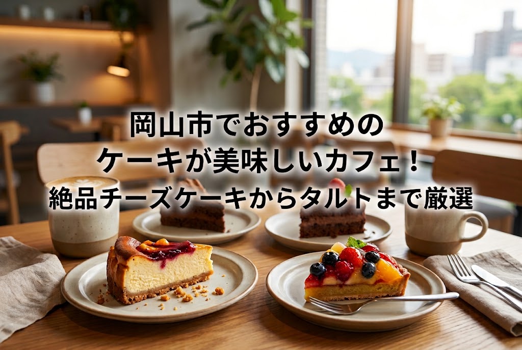 岡山市でおすすめのカフェケーキ10選 アイキャッチ